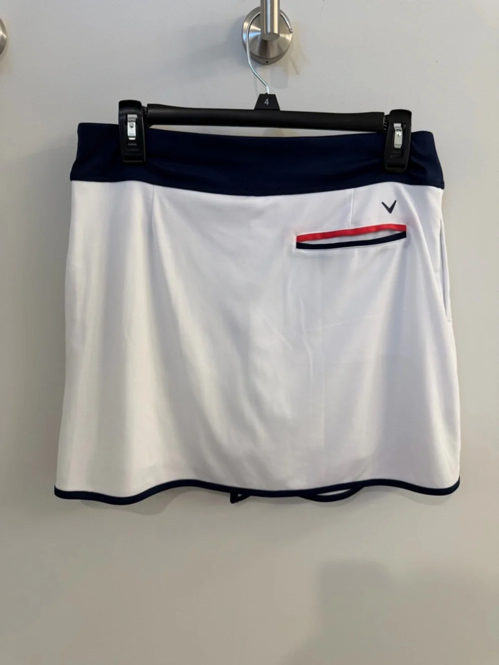 Callaway golf skirt. Size S. White with Navy/lighter red piping. - Picture 2 of 5